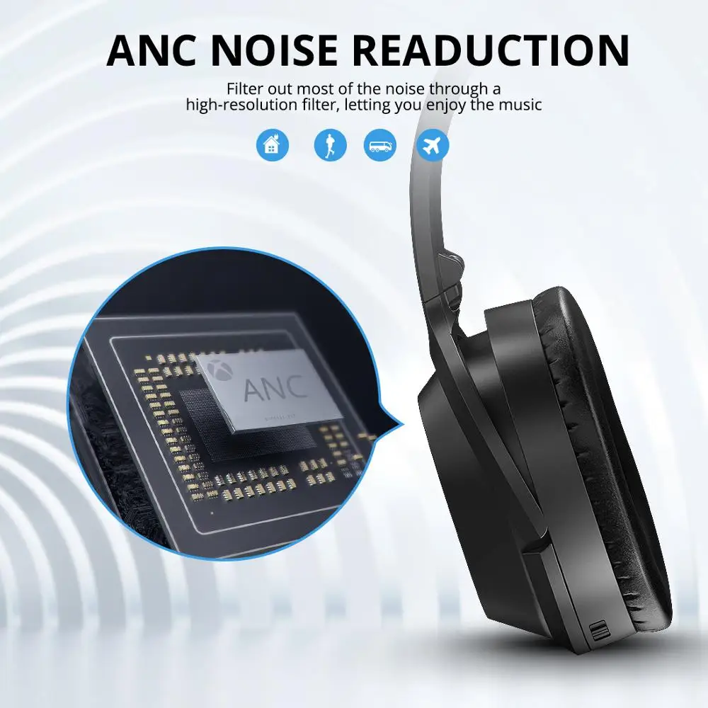 Langsdom BT25 активное шумоподавление беспроводные Bluetooth наушники ANC Hifi 3D игровая