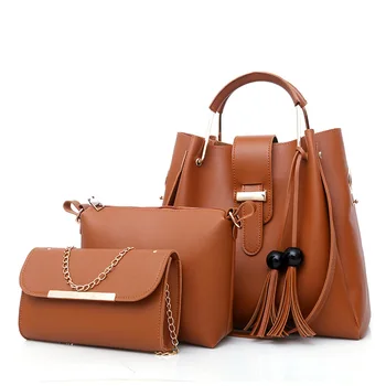 

DAHOOD 3Pcs/set Women Handbag 2020 New PU Leather Large Capacity Crossbody Bags Ladies High Quality Female Shopping Travel Bags