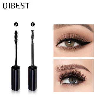 

Qibest black mascara two style brush thick curling lengthening eyelash extension long lasting waterproof 4D mascara QB085