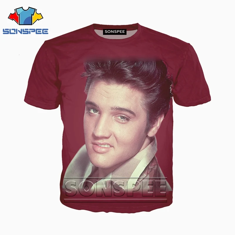 Мужская и женская забавная футболка ELVIS Presley модная в стиле Харадзюку с 3D принтом