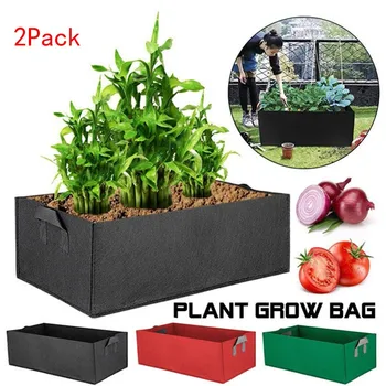 

Grow Bags Non-Woven Fabric Raised Garden Bed Rectangle Planting Container Grow Bags Fabric Planter Pot For Plants Nursery Pot