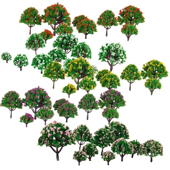 

50Pcs Beautiful Flower Tree Model Train Railway Park Architecture Scenery HO