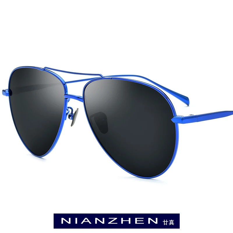 

NIANZHEN Pure Titanium Sunglasses Men Brand Design Aviation Polarized Sun Glasses for Men 2019 New Driving Aviador Shades 1186