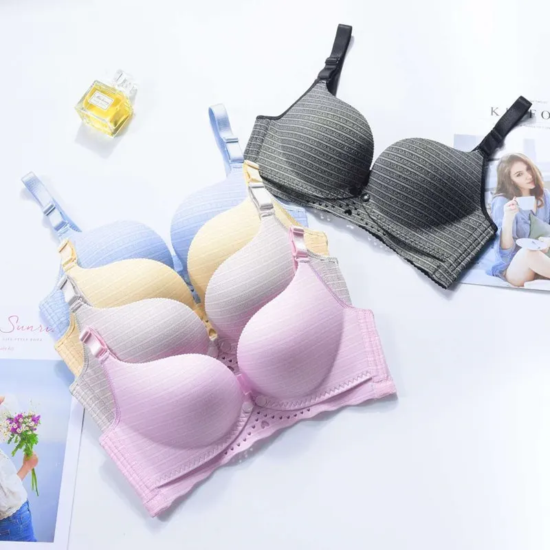 Solid Mind Nursing Underwear Double Open Buckle Pure Cotton Feeding Pregnancy Non-Steel Ring Anti Sagging Pregnant Women Paper B
