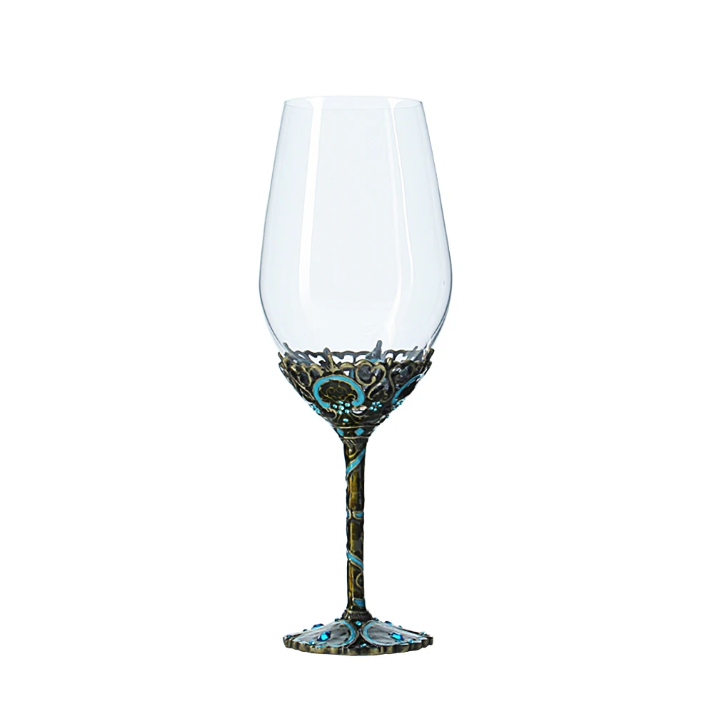 О тренд рекламные Эмаль Творческий Стекло чашки свадебные, для жениха Стекло es красивый Хрустальный цветок стенд бокал вина дома Стекло посуда