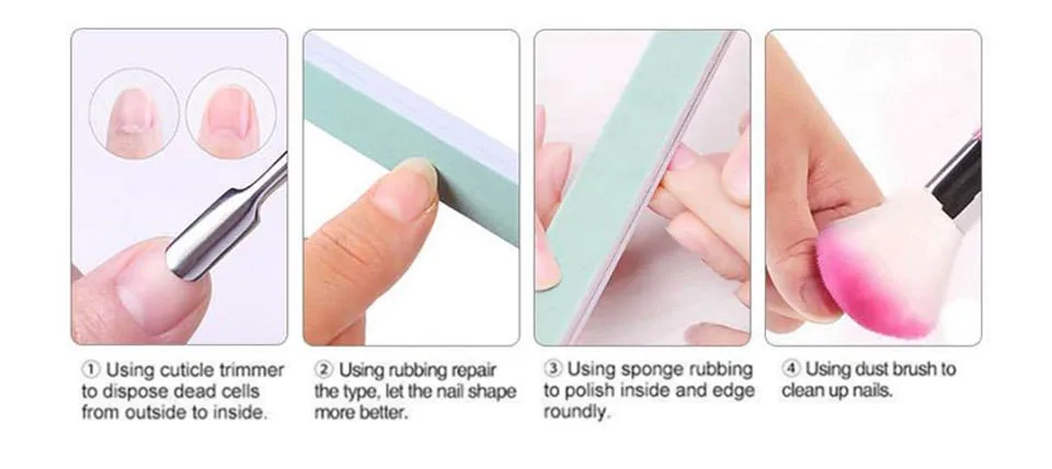 Saviland Nail Art Salon Tip Files Buffer Block Nail Art Salon Cuticle Pusher Manicure Pedicure Pro Nail Tools All For Manicure