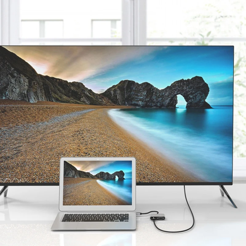2 в 1 Mini Displayport DP к HDMI VGA Кабель-адаптер 4K 1080P Mini DP конвертер