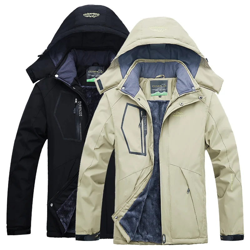 Мужские Зимние флисовые водонепроницаемые куртки для рыбалки катания на лыжах