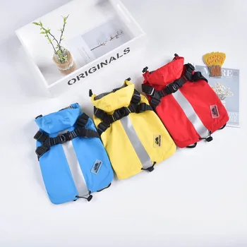 

Waterproof Pet Dog Harness Jacket Reflective Raincoat with Harness Puppy Outdoor Walking Adjustable Chest Strap Dog Clothes