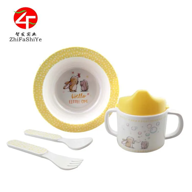 Manufacturers Customizable CHILDREN'S Tableware Set Creative Cartoon Four-piece Set Gift CHILDREN'S Tableware Set Pattern Custom