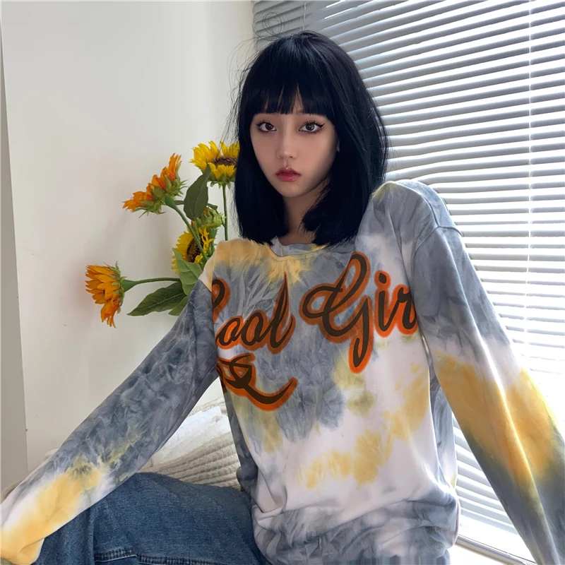 

Casual O Neck Loose Sweatshirt Hoodies Autumn Long Sleeve Pullover Tops Women Letter Print Harajuku Sweatshirt Sudaderas