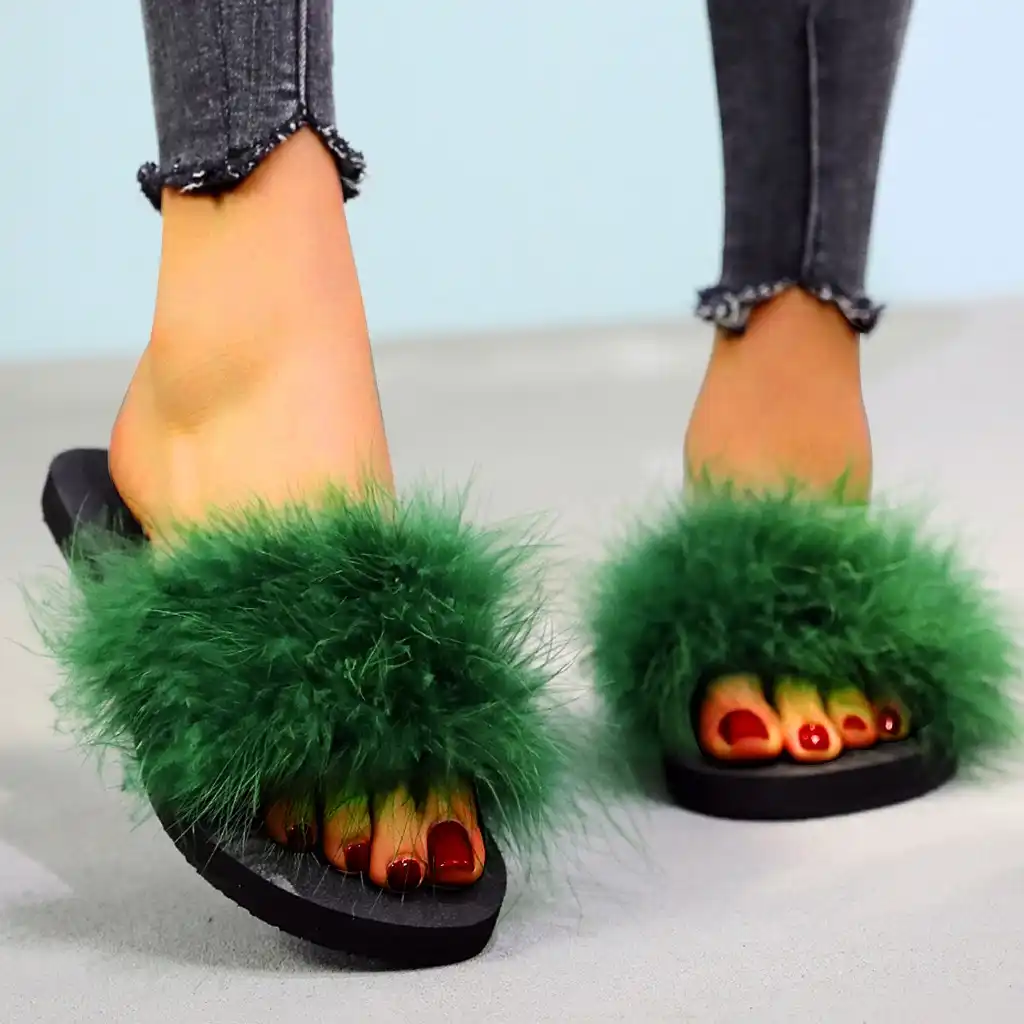 slip on fluffy shoes