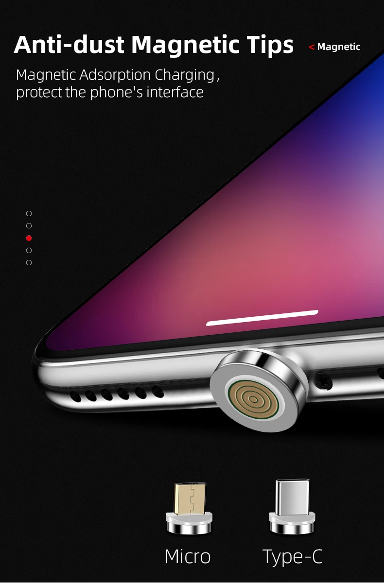 Магнитный кабель Micro USB type-C 3 А 1 м, быстрая зарядка, линия передачи данных, два в одном, универсальный для huawei P30 Xiaomi Mi8