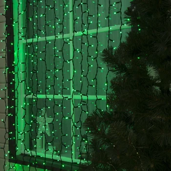 

Garland "Curtain" street UMS, 2 х 3 m, NT rubber, LED-760-220V, power cord, dark thread, green glow