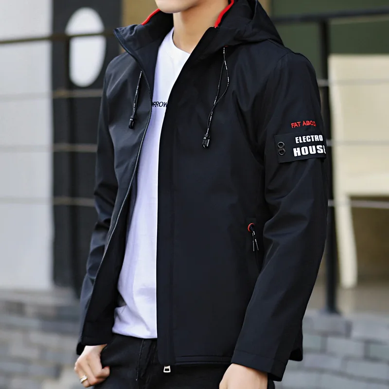 

2019 Spring New Style Men Jacket Korean-style Fashion Slim Fit Youth Thin Coat Tops Stand Collar Casual Men'S Wear