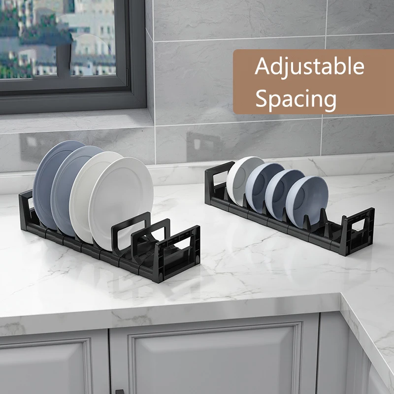 Rak Penyimpanan Dapur Hitam Rak Piring Mangkuk Rak Tutup Papan