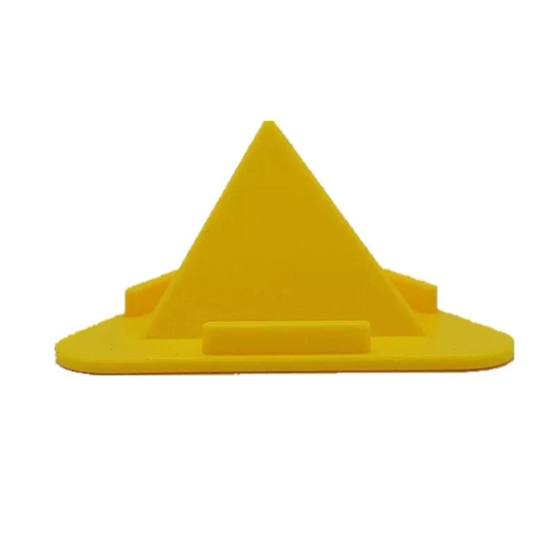 Universal Triangle Three-sided Desktop for Xiaomi Phone Stand Bracket Pyramid Shape Holder Stand Desk Mount Bracket for IPhone - Цвет: yellow