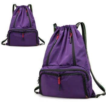 

YINJUE Waterproof Drawstring Backpack Outdoor Travel Organizer Storage Bag Gym Sports Women Female Folding Men String Beach Bags