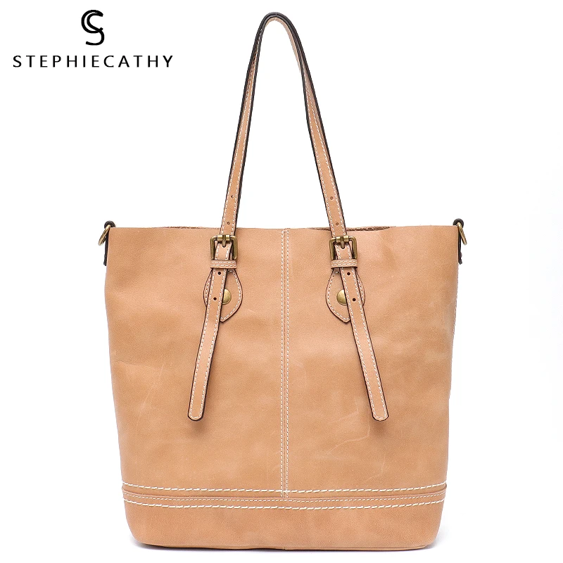 SC брендовая дизайнерская женская сумка тоут из натуральной воловьей кожи