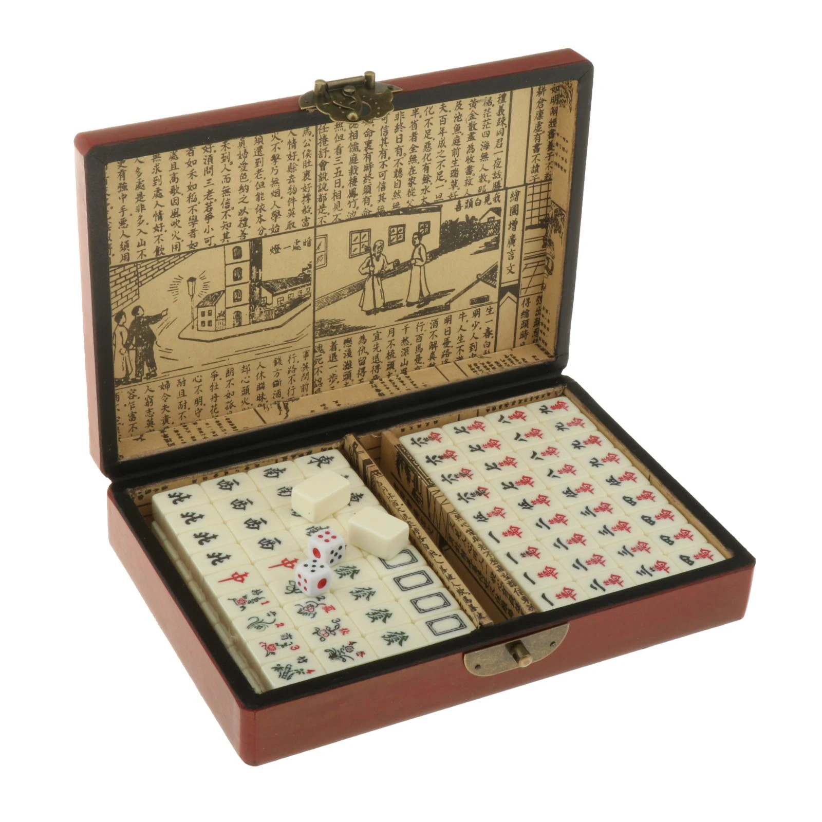 de Mini mah jong, azulejos blancos, paquete con estuche portátil Mahjong, 144|Juegos de mesa| - AliExpress