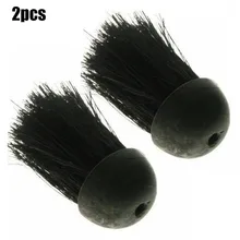 2Pcs Fireplace Brush Black Replacement Round Companion Set Hearth Fireplace Brush Head Refills