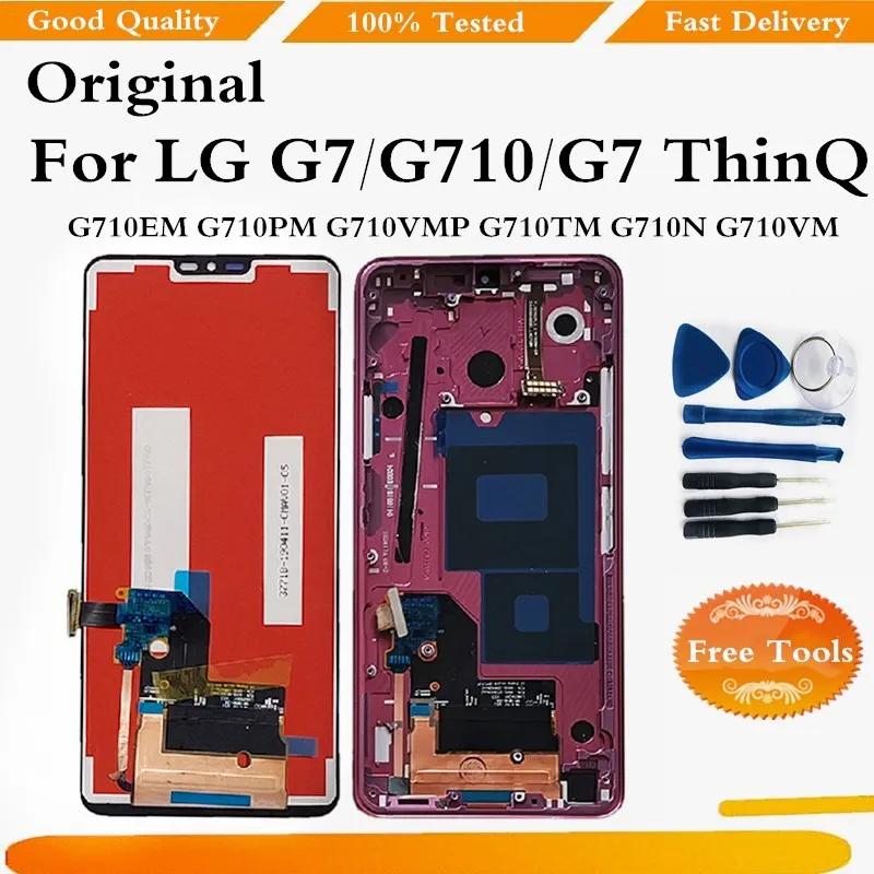 

Original For LG G7 LCD Display Touch Screen Digitizer Assembly For LG G7 ThinQ G710 Screen Display With Frame Replacement
