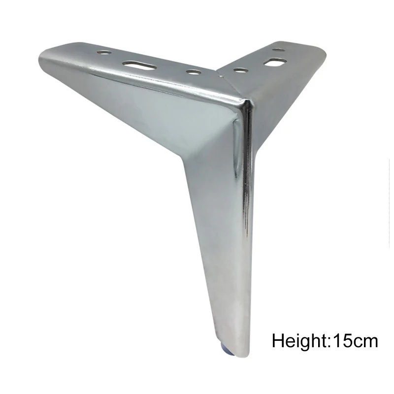Silver 15cm 4 шт мебель стол ноги металлические ромб диванные ножки для мебели для ножек стула шкаф для кухонных шкафов, футов высоты 10/13/15/17 см ножка для мебели - Цвет: Silver 15cm