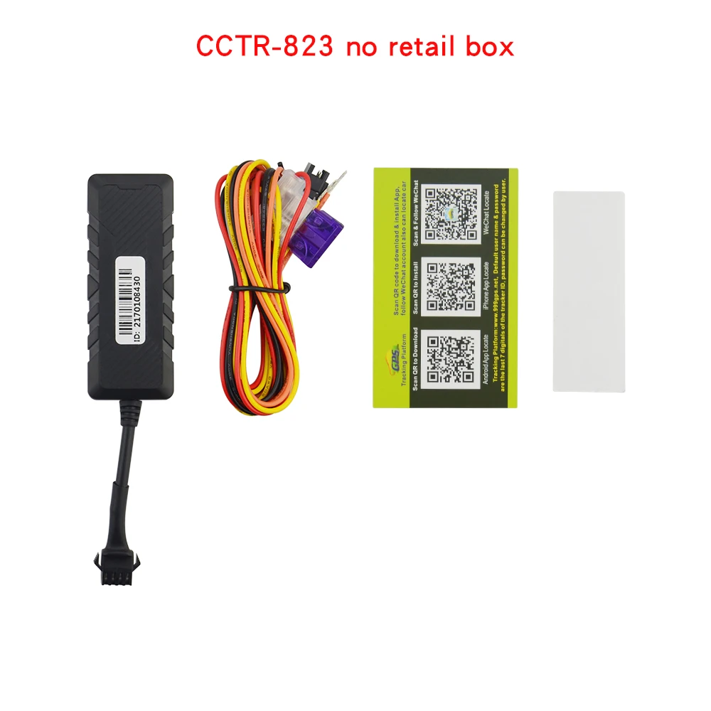 No box CCTR-823 мини транспортных средств автомобиля gps трекер, устройство 9-90VDC рабочее напряжение Встроенный аккумулятор для питания вниз сигнализации - Цвет: No box