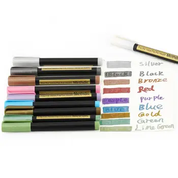 

Methdic 10 Pcs/Box Art Drawing Painting Marker Pens for Black Paper