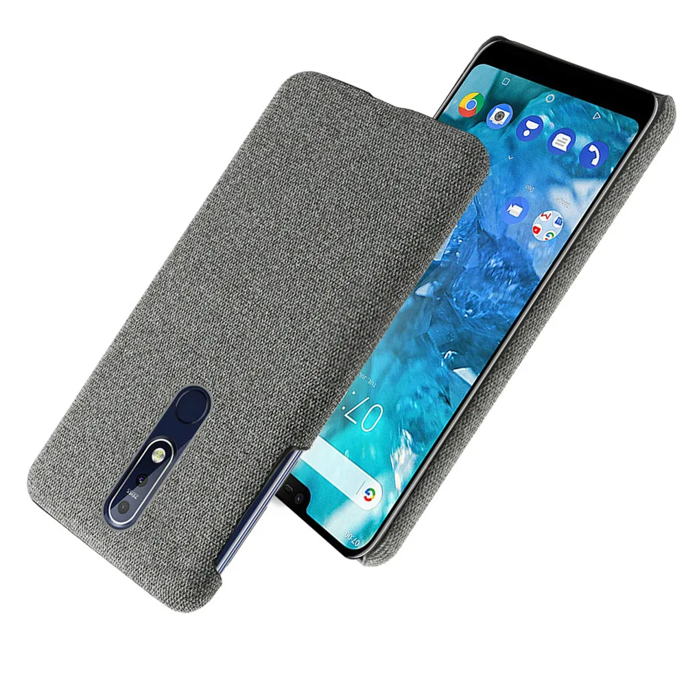 Custodie In Tessuto Per Nokia 7.1 Custodia Rigida In Tessuto Retrò Sottile Per Nokia 7.1 Ta-1100, Ta-1097, Ta-1085, Ta-1095, Ta-1096 Coque Funda
