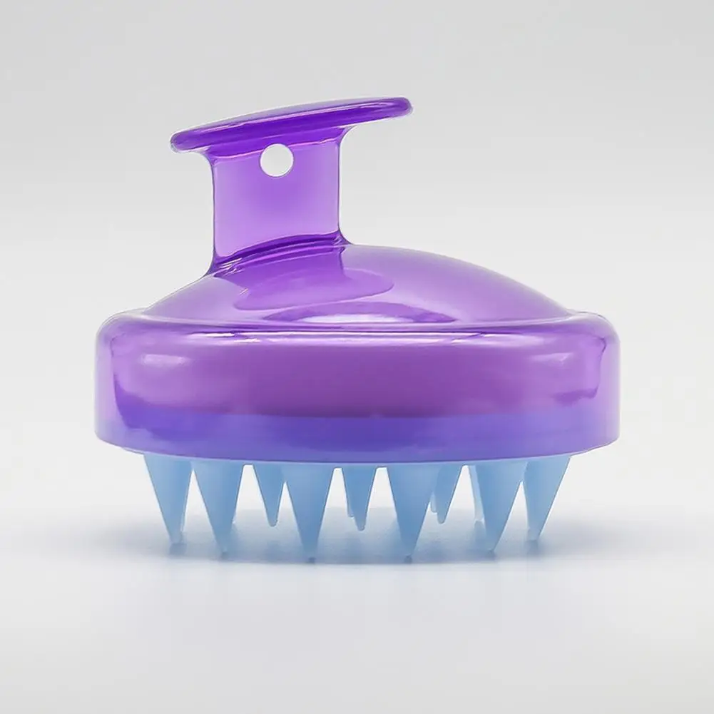 Purple transparent Щетка для волос шампунь с силиконом широкая расческа для волос для мытья волос расческа Массаж головы салон парикмахерские инструменты для укладки - Цвет: Purple transparent