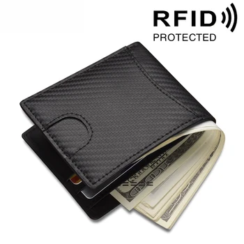 

RFID Genuine Leather Wallet Men Coin Purse Short Solid Color Money Bag Credit Pocket Wallet High Quality Coin Cartera Hombre