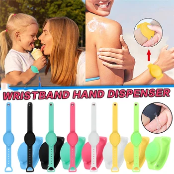 

1PC Wristband Hand Sanitizer Dispensing wristband Hand sanitizer dispenser Silicone Hand Sanitizer wristband Dispensing portable