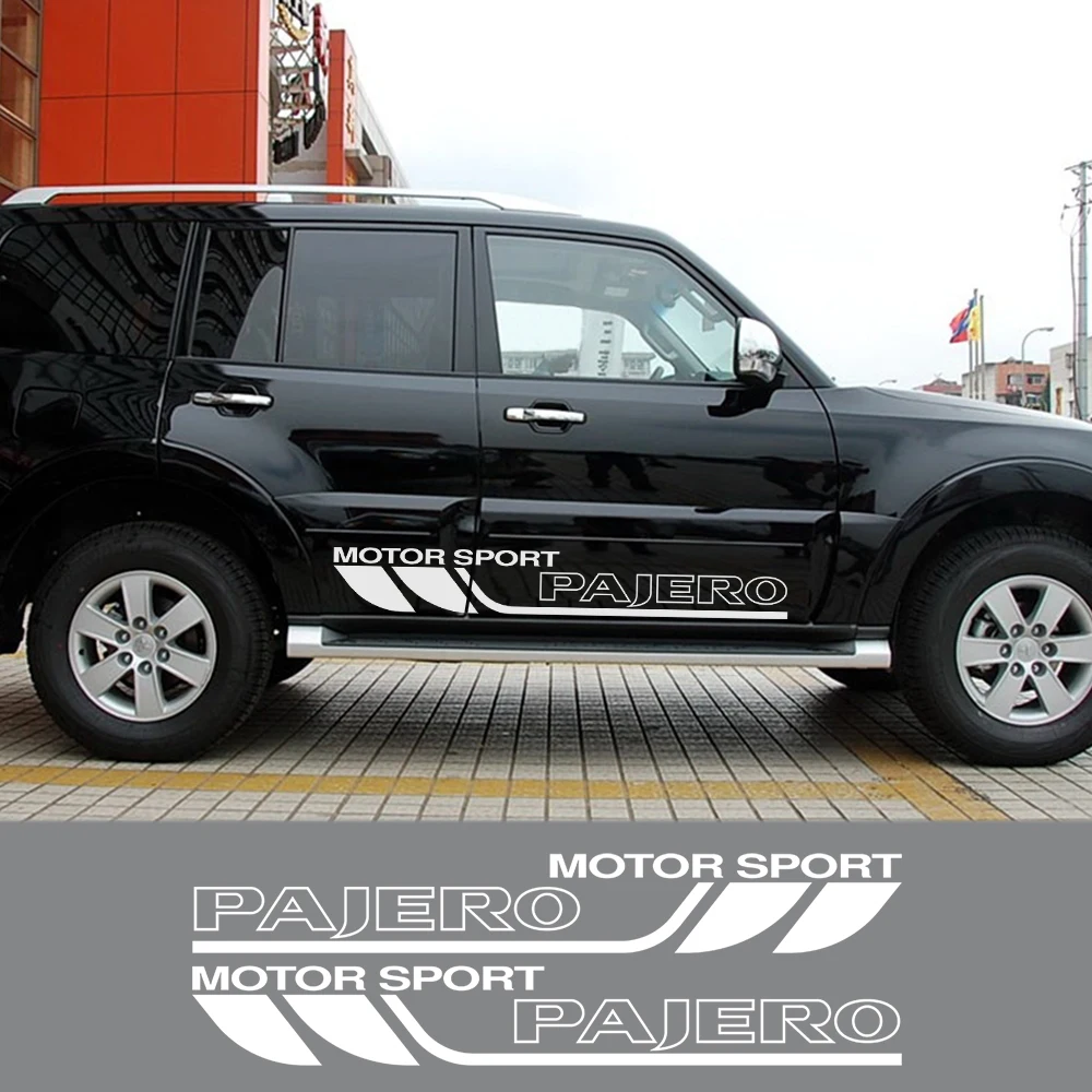 Двухсторонняя Виниловая наклейка для автомобиля Mitsubishi Pajero 2 шт. спортивные