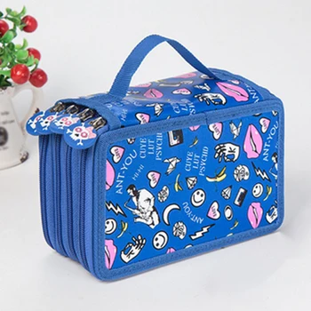 

Pencil Cas pencil not included Large Capacity Home School Pencil Case Portable 72 Holes 4 Layers Solid Gift #329