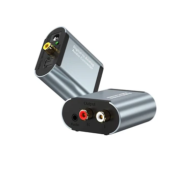 

24-Bit Portable Optical Coax Toslink Digital to Analog Converter RCA L/R Stereo Audio Adapter US EU Plug DAC