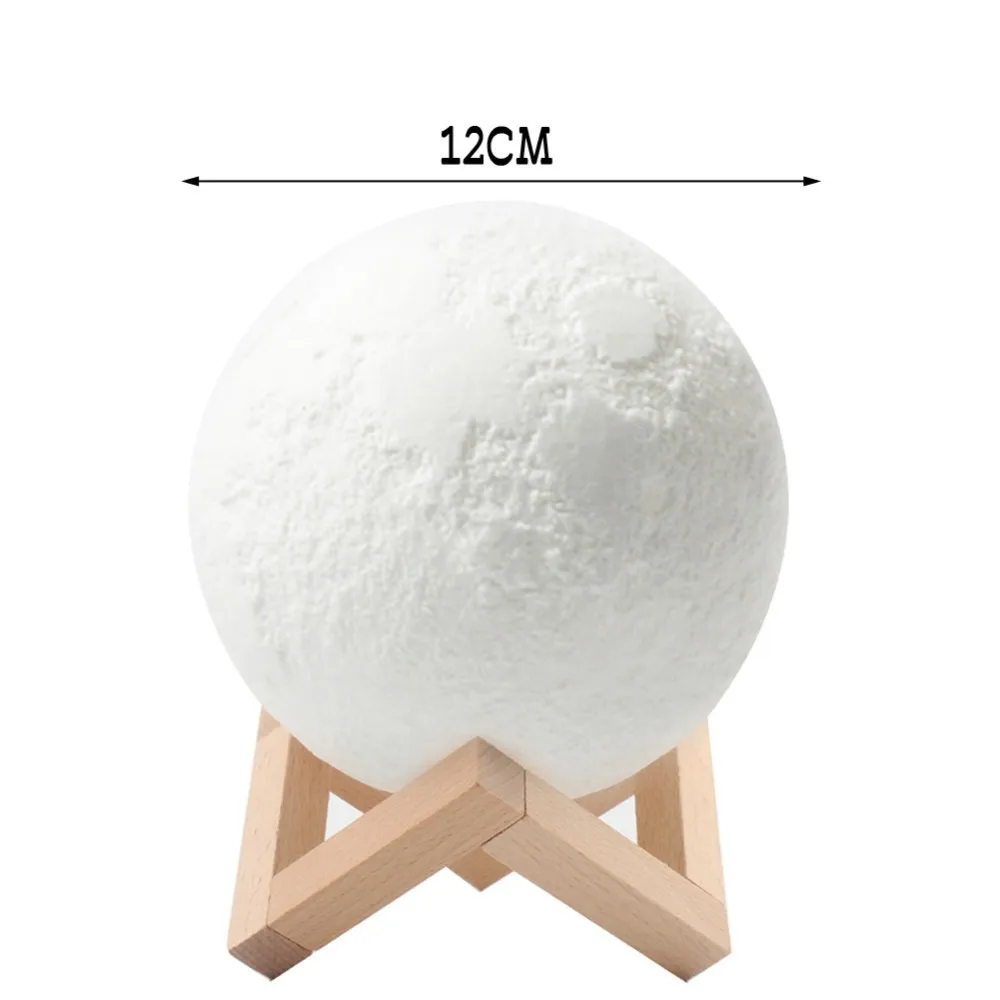 Romantic rechargeable led night light moon lamp 3D printing moon bedroom home decoration 16 color touch switch Christmas gift