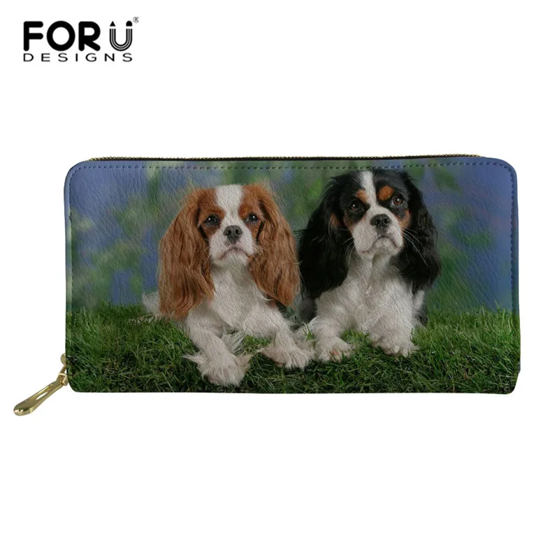 FORUDESIGNS/женские клатчи, кошельки для монет, карманный кошелек, держатель для карт, кавалер, король, Шарль, спаниель, собака, Женский Длинный кошелек - Цвет: L5453Z21