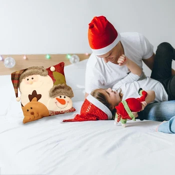

Christmas Throw Pillow Cushion Cotton Polyester Christmas Snowman Combination Cushion Children Gift for Farmhouse Home Decor