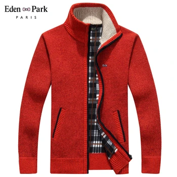 

2020 Winter Jacket Men Soft Shell Fleece Warm Red Men Zipper Windbreaker Black Eden Park Plus Size M~3XL Coats Male