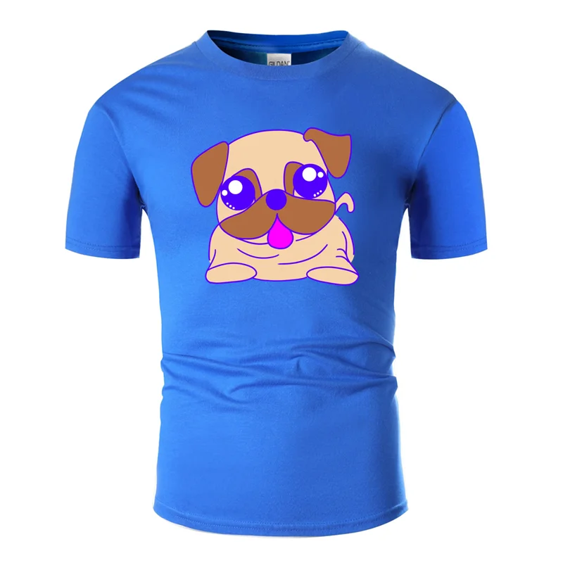 Men-Blue Новая модная удобная Милая футболка с маленьким французским бульдогом и щенком Мужская футболка для отдыха хлопок в стиле хип-хоп - Цвет: Men-Blue