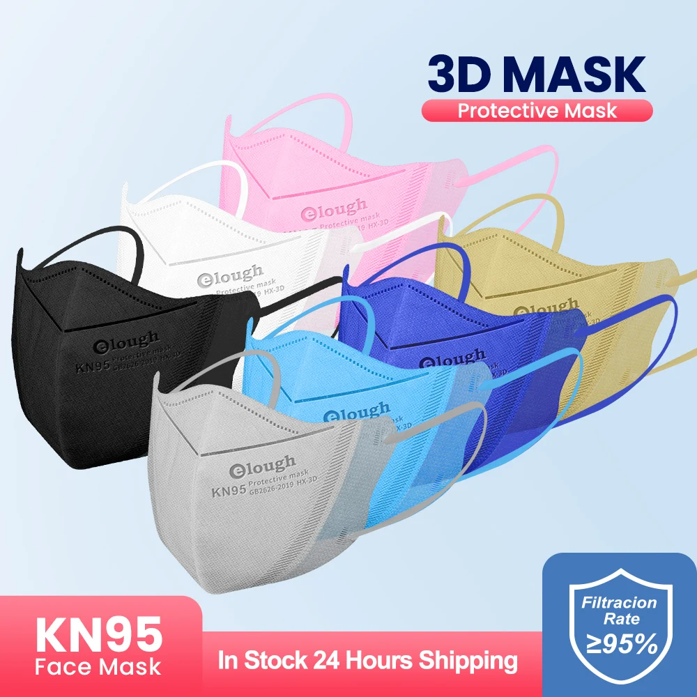 Mascarillas ffp2 reutilizables, máscaras de protección facial certificadas, 4 capas, kn95
