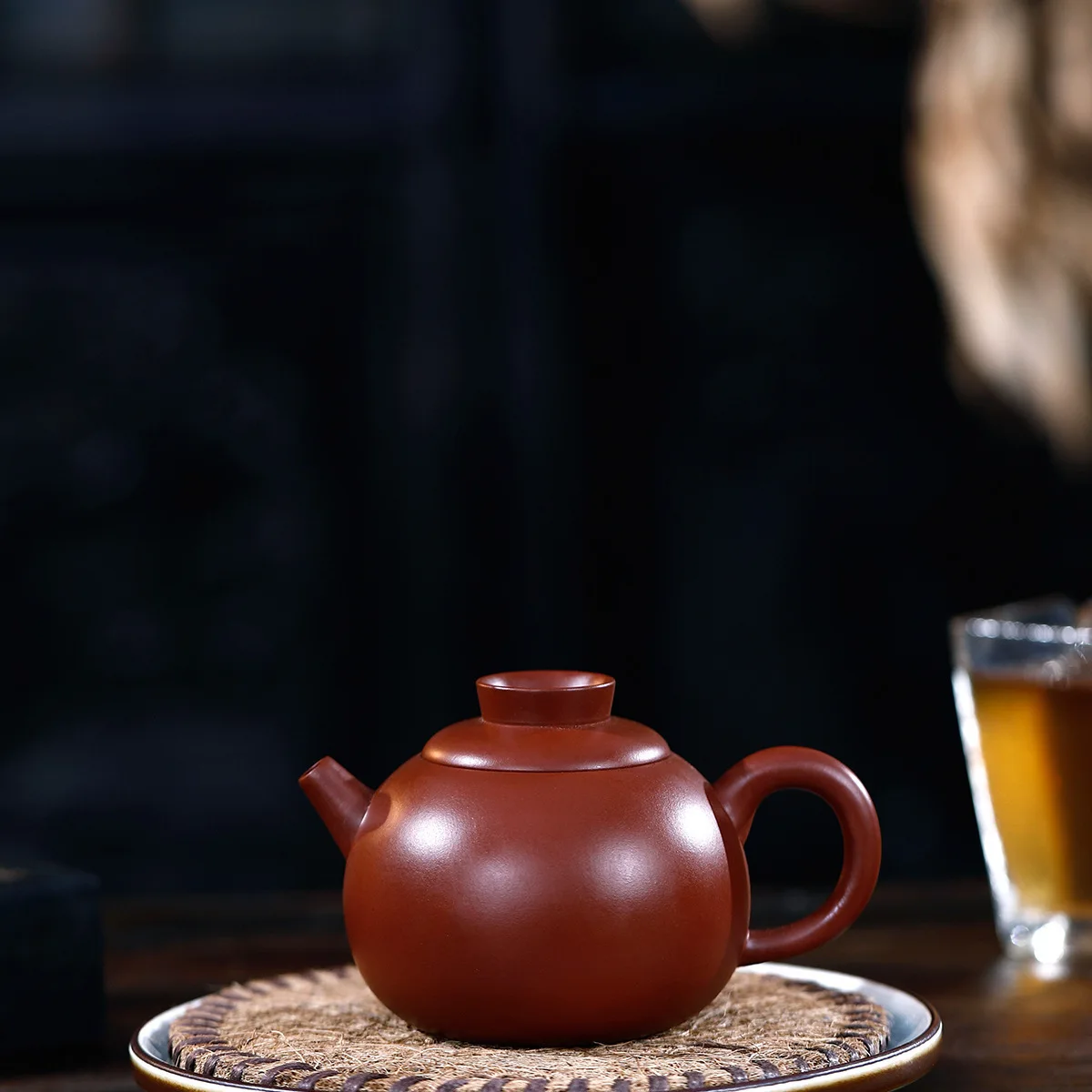 

Pottery Teapot Famous Full Manual Raw Ore Bright Red Robe Fair Kettle Kungfu Online Infusion Of Tea Kettle Tea Set Gift Suit