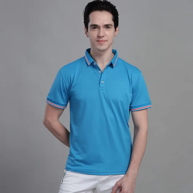 Light blue Мужская рубашка поло с коротким рукавом, бейсбольная рубашка с отворотом, высокое качество, одноцветная, модная, дышащая, XXXXL XXX - Цвет: Light blue