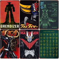 Classic Anime Robots Vintage Metal Tin Sign Home Room Wall Decor for Sci-Fi Animation Metal Poster Gift for Mecha Fan ZSS89