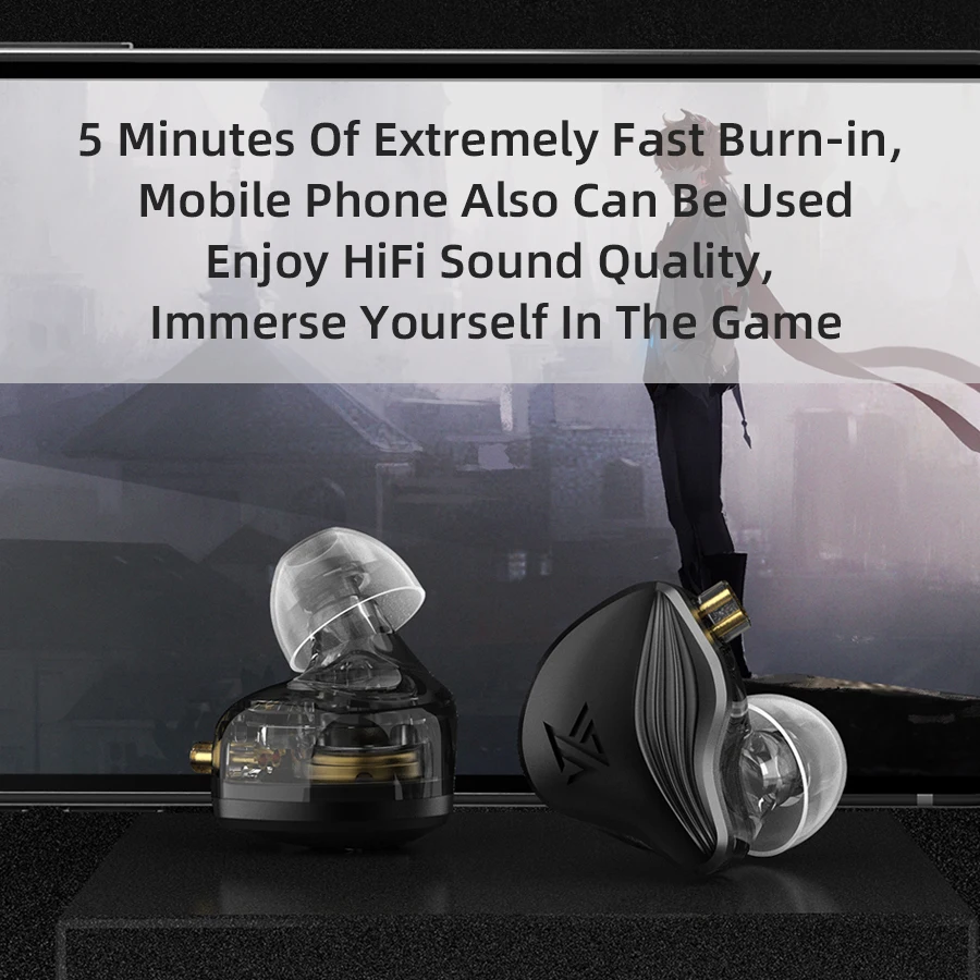 Fone de Ouvido Unidade Dinâmica Eletrostática Híbrido Alta Fidelidade Baixo Earbud Esporte Cancelamento Ruído Headse kz Zex - Image 5
