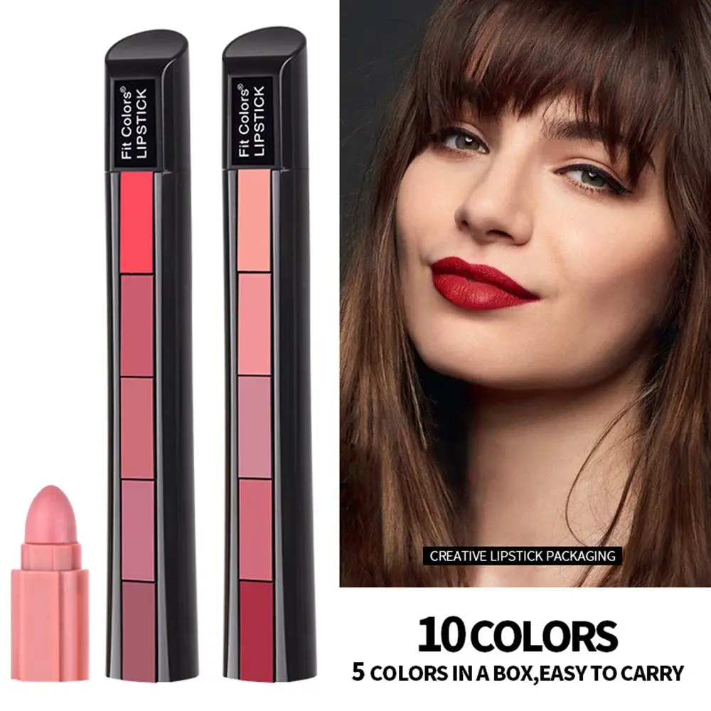 

Butter Cream Texture Non-Faded Soft Long Lasting Nude 5 Colors In 1 Lipstick Matte Velvet Waterproof