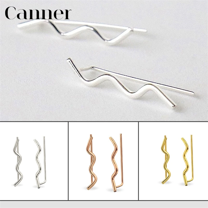 

Simple Minimalist line Gold Silver color Ear Cuff Clip on Earrings 925 sterling silver Clip Earrings for Women Fashion Jewelry