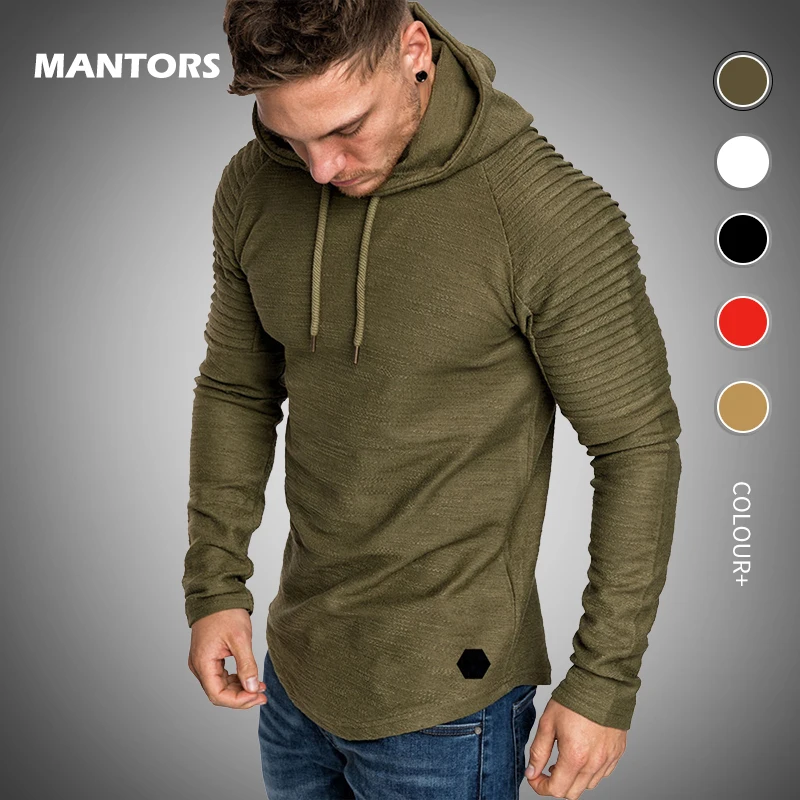 

2020 Mens Hip Hop Hoodies Sweatshirts Pullover Men Long Sleeve Folds Hoodie Tops Spring Summer Hooded Sweatshirt Slim Sportswear