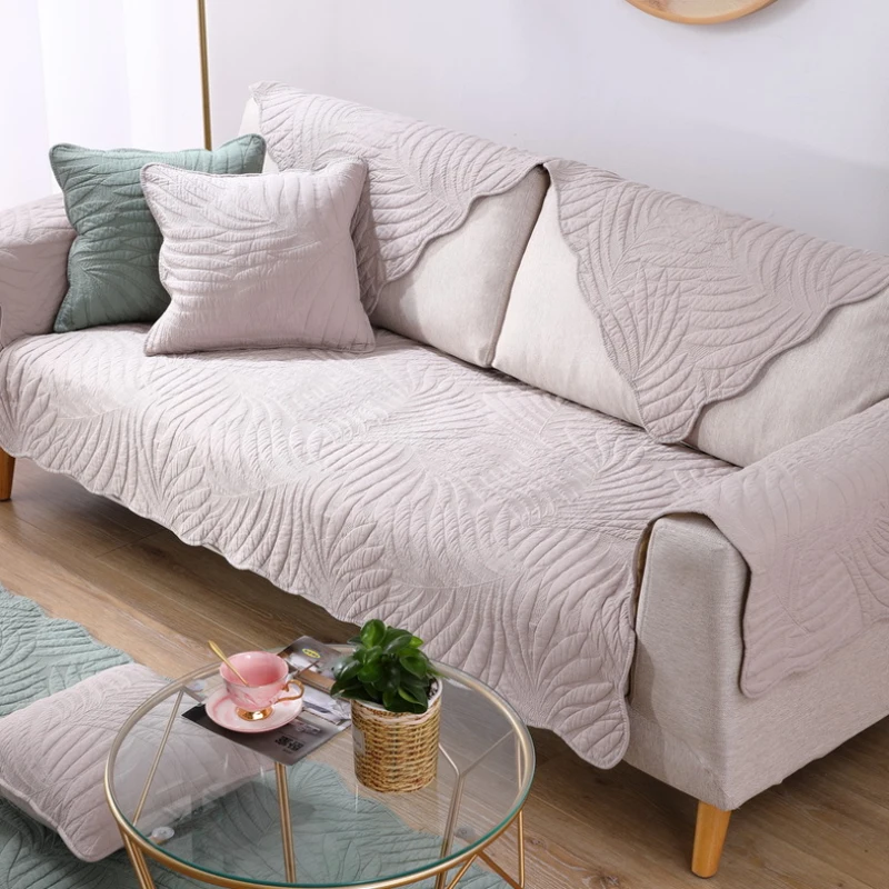 Sofa Cushion Cover Four Seasons Universal Cotton Fabric Couch Non-slip Slip Covers For Living Room Corner Sofas Towel | Дом и сад